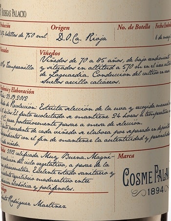 Cosme Palacio 1894 Tinto